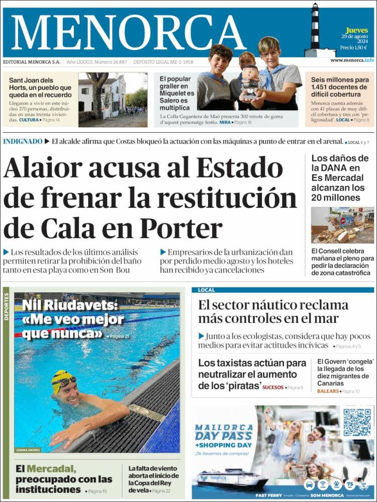 Portada de Menorca - Diario Insular (España)