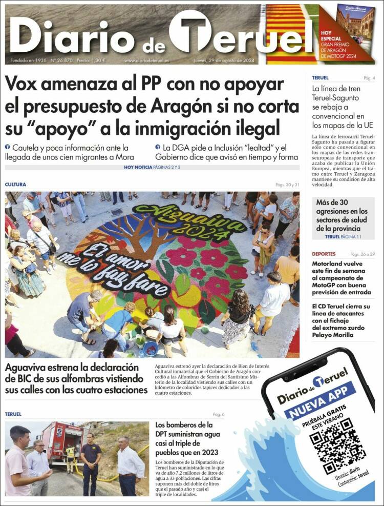 Portada de Diario de Teruel (España)
