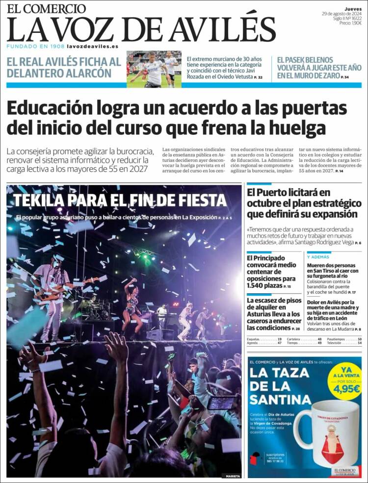 Portada de El Comercio - Avilés (España)