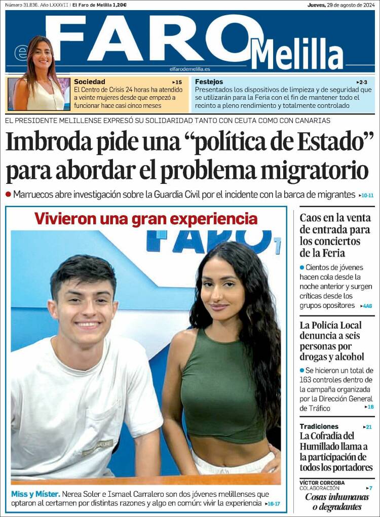 Portada de El Faro de Melilla (España)