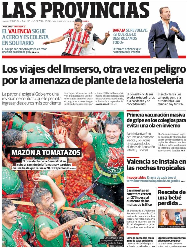 Portada de Las Provincias (España)