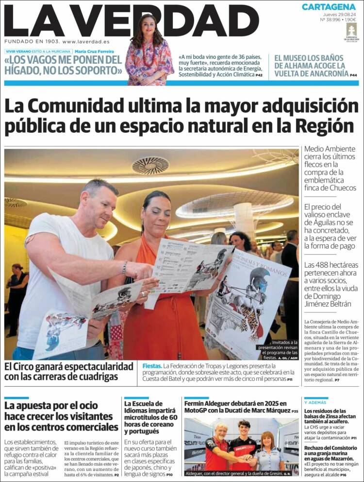 Portada de La Verdad de Cartagena (España)