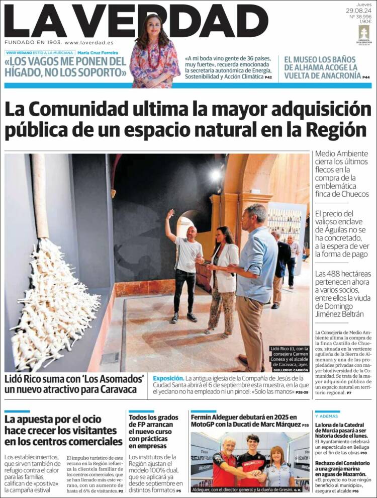 Portada de La Verdad de Murcia (España)