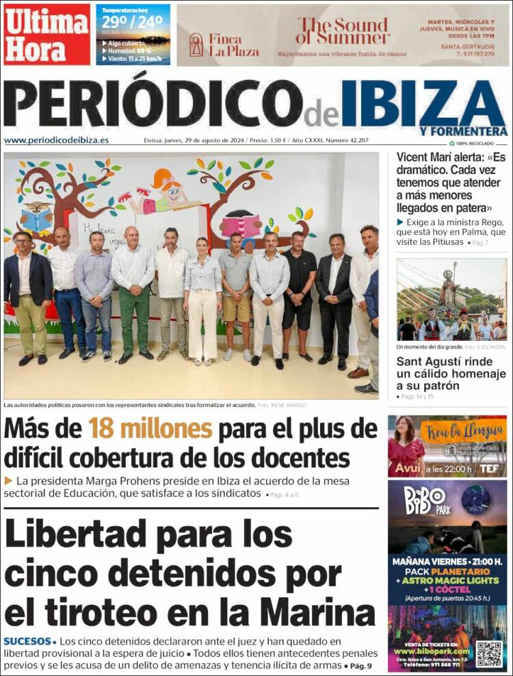 Portada de Periódico de Ibiza (España)