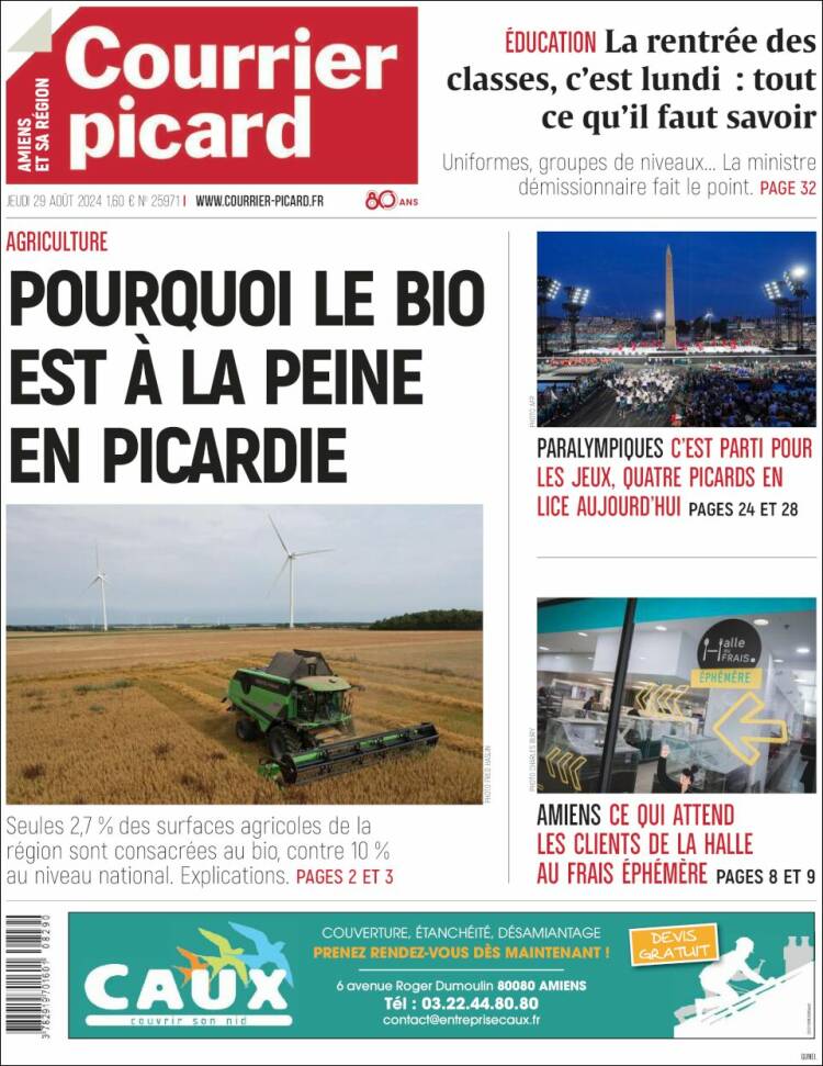 Portada de Courrier Picard (Francia)