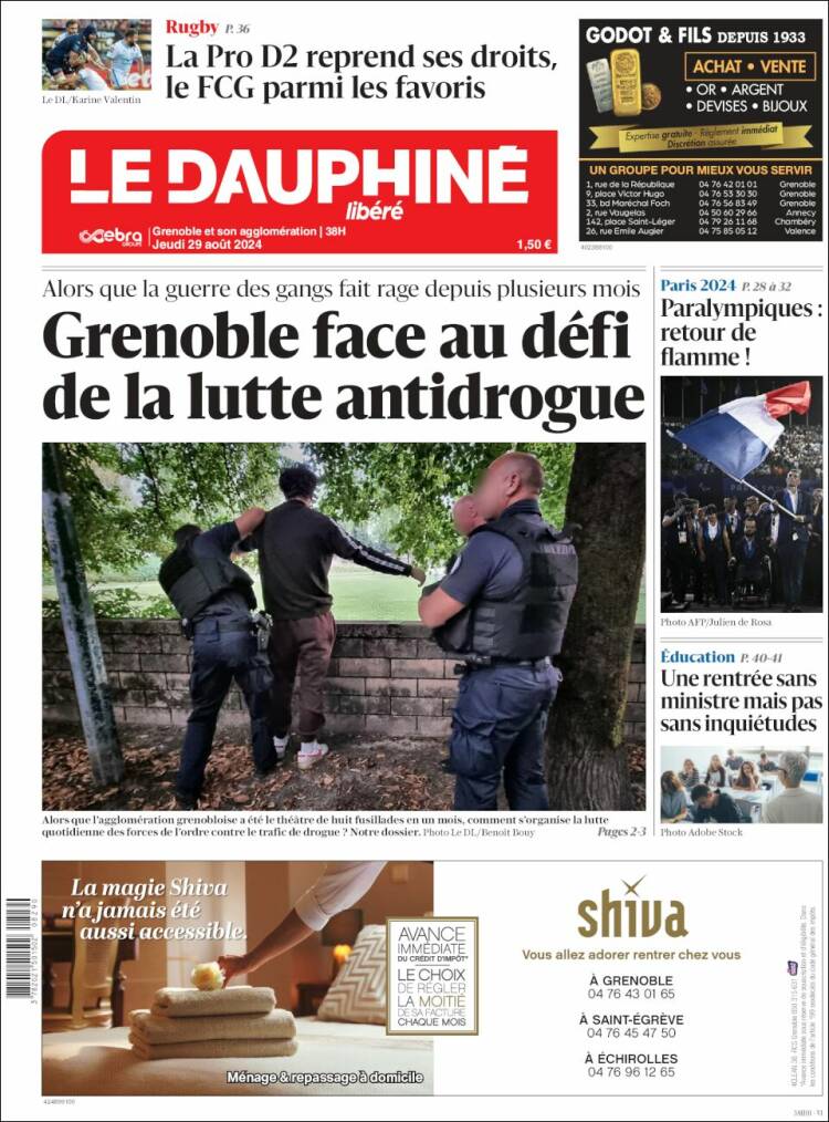 Portada de Le Dauphiné Libéré (Francia)