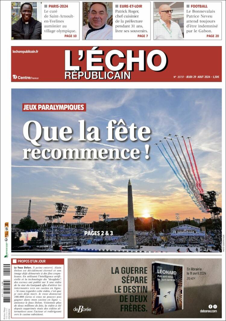 Portada de L'Echo Républicain (Francia)