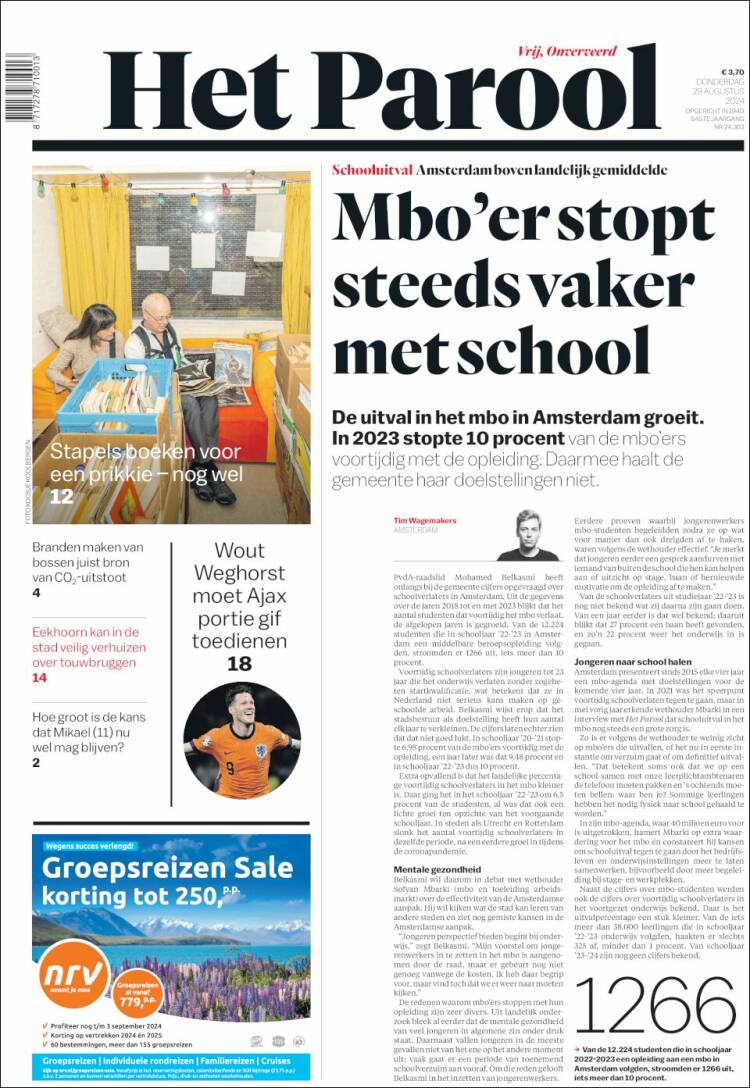 Portada de Het Parool (Pa&iacute;ses Bajos)