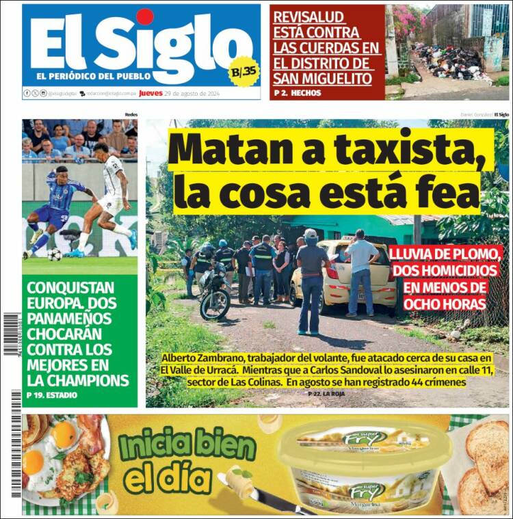 Portada de El Siglo (Panam&aacute;)