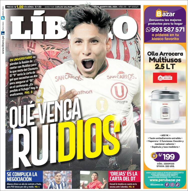 Portada de Líbero (Per&uacute;)