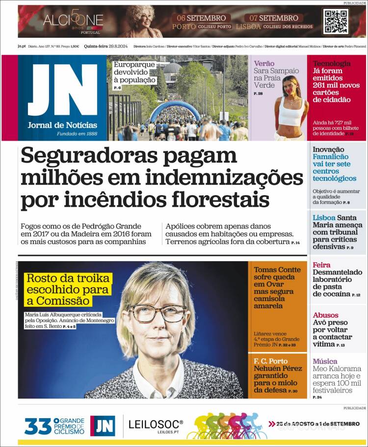 Portada de Jornal de Notícias (Portugal)