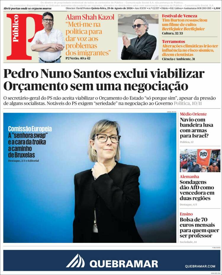 Portada de Público (Portugal)