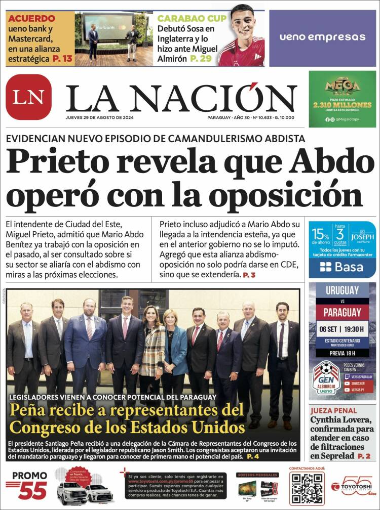 Portada de La Nación (Paraguay)
