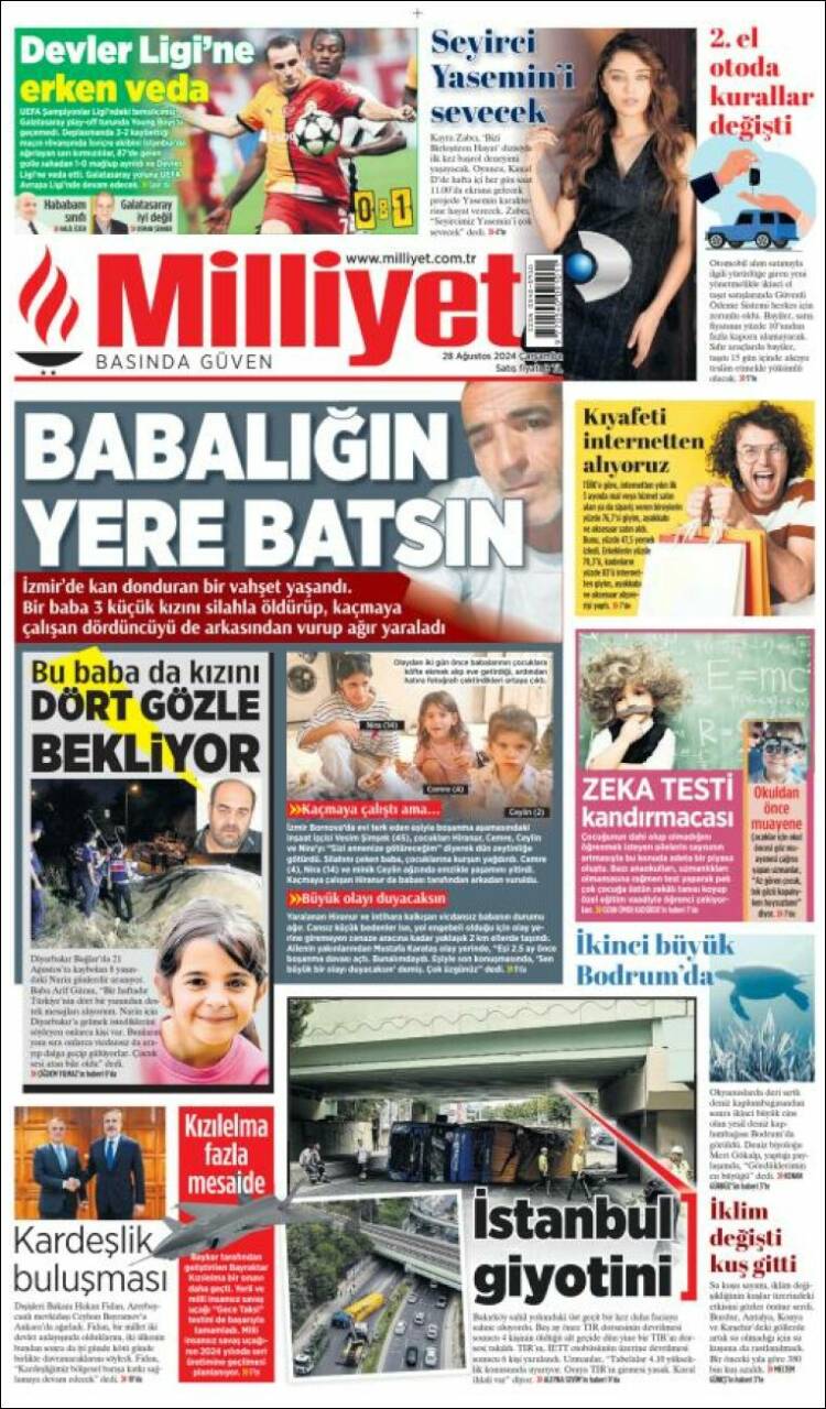 Portada de Milliyet (Turqu&iacute;a)