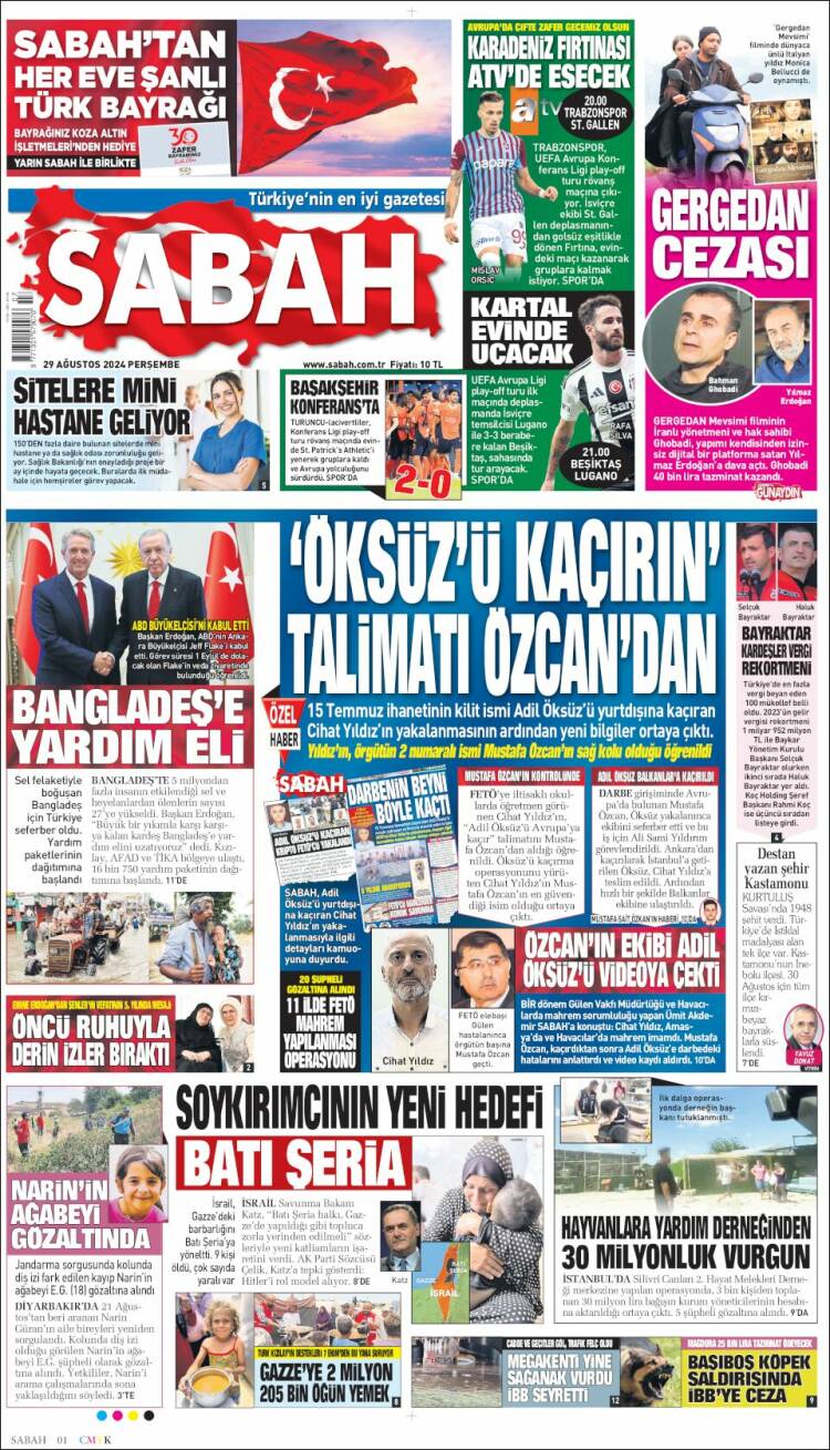 Portada de Sabah (Turqu&iacute;a)