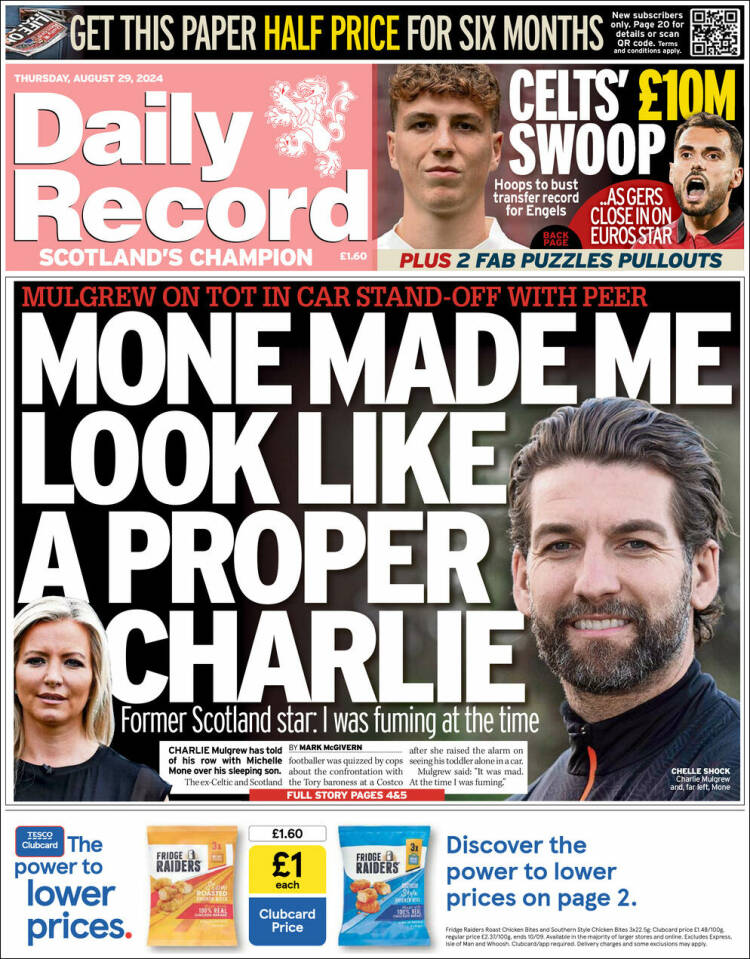 Portada de Daily Record (Reino Unido)
