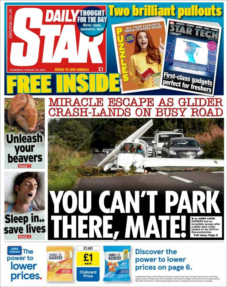 Portada de Daily Star (Reino Unido)