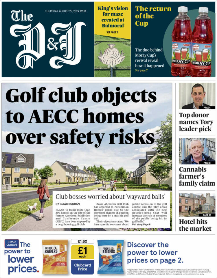 Portada de The Press and Journal (Reino Unido)