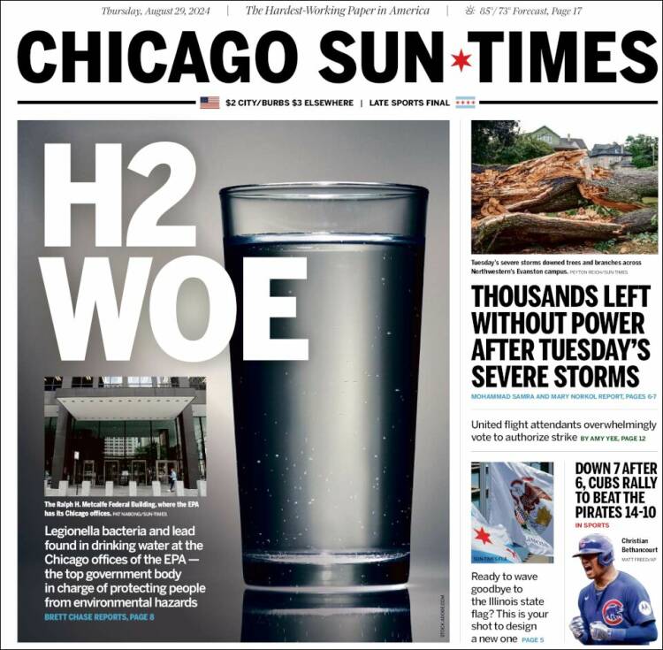 Portada de Chicago Sun-Times (USA)