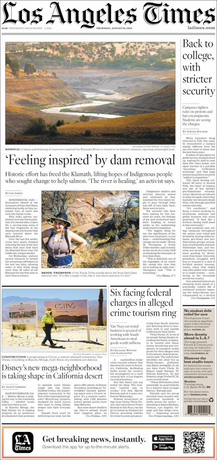 Portada de Los Angeles Times (USA)