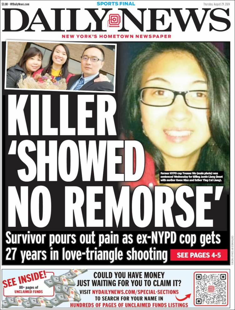 Portada de Daily News - New York (USA)