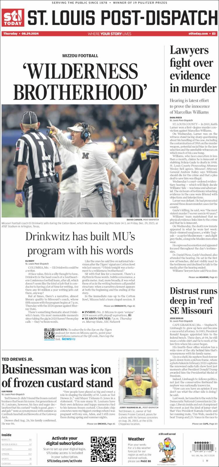 Portada de St. Louis Post-Dispatch (USA)