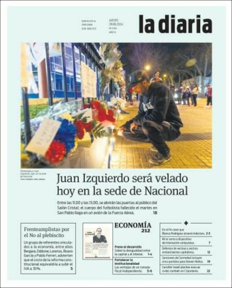 Portada de La Diaria (Uruguay)