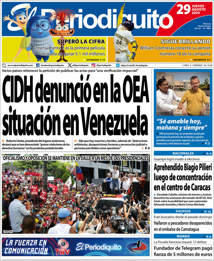 Portada de Periodiquito de Aragua (Venezuela)