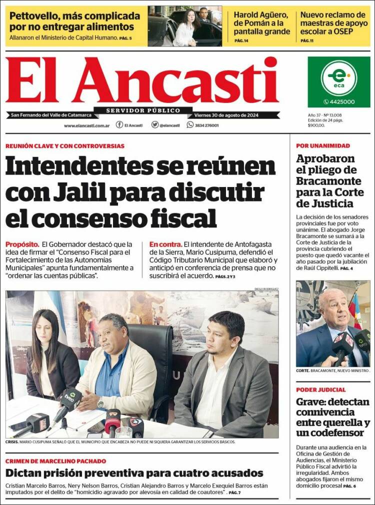 Portada de El Ancasti (Argentina)