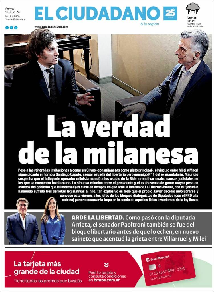 Portada de Diario El Ciudadano (Argentina)
