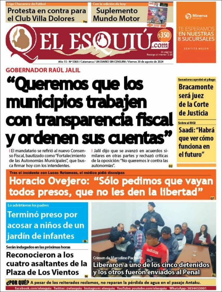 Portada de El Esquiu (Argentina)