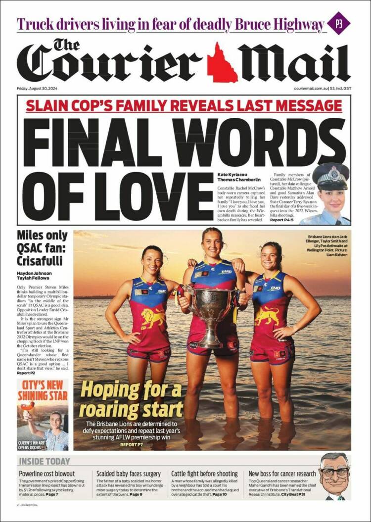 Portada de The Courier-Mail (Australia)