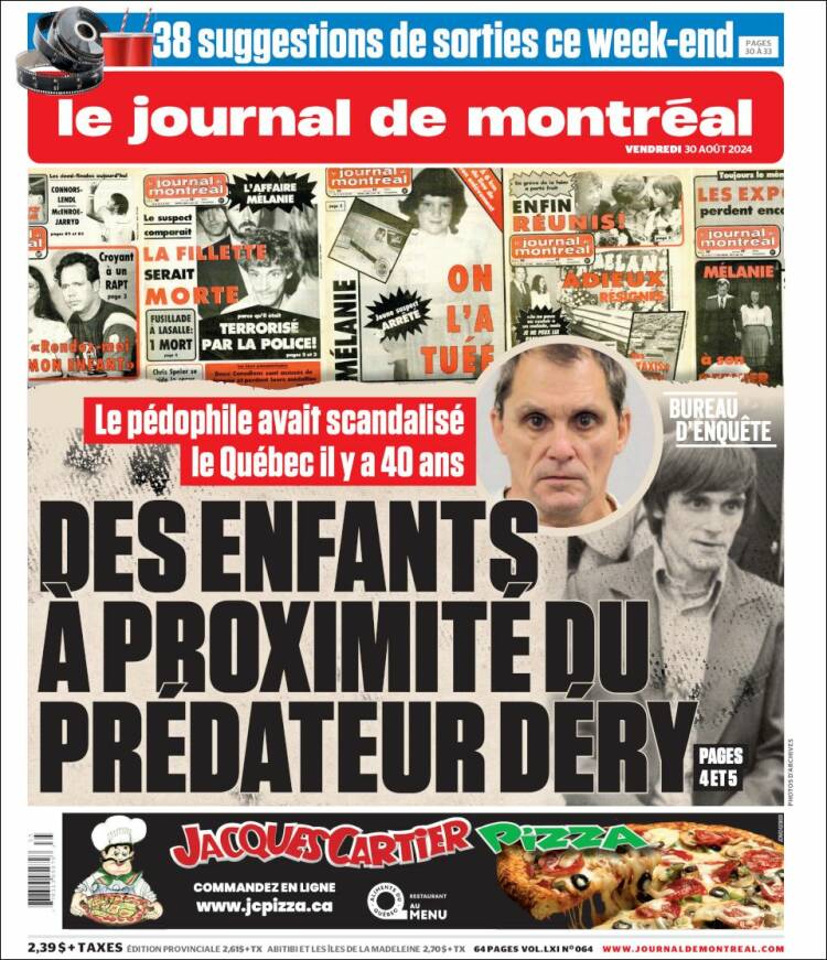 Portada de Le Journal de Montréal (Canadá)