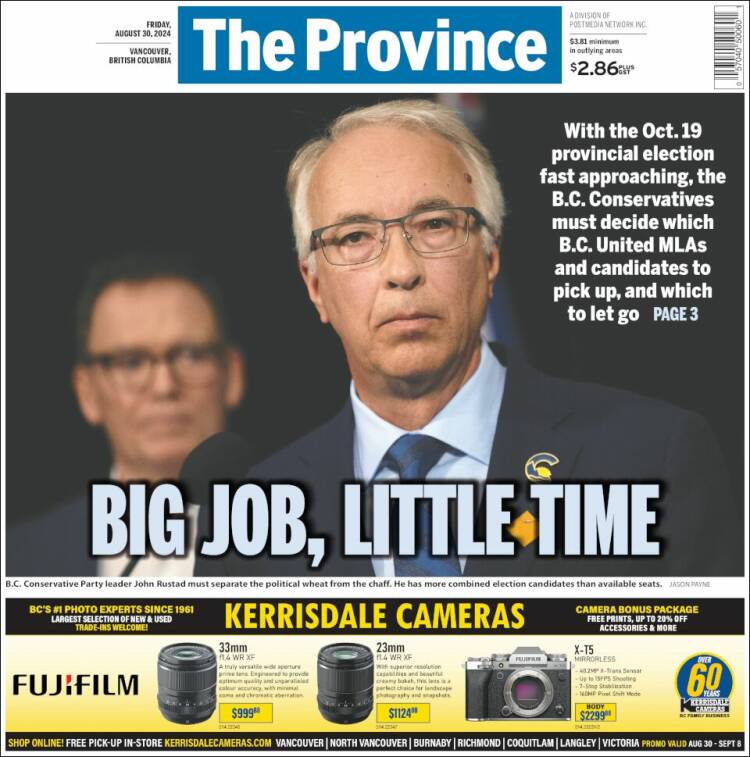 Portada de The Province (Canadá)