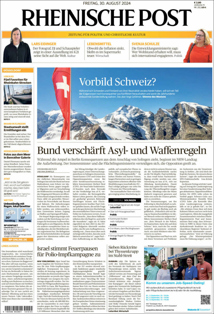 Portada de Rheinische Post (Alemania)