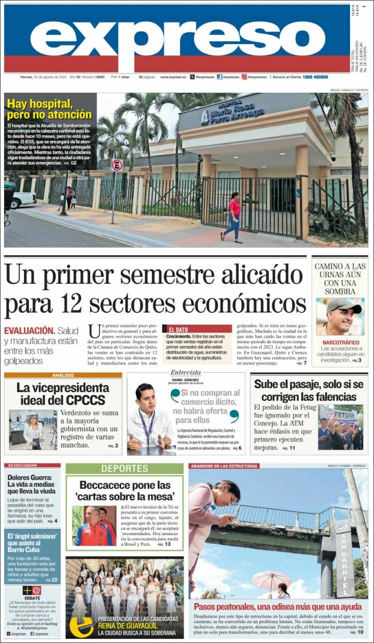 Portada de Expreso (Ecuador)