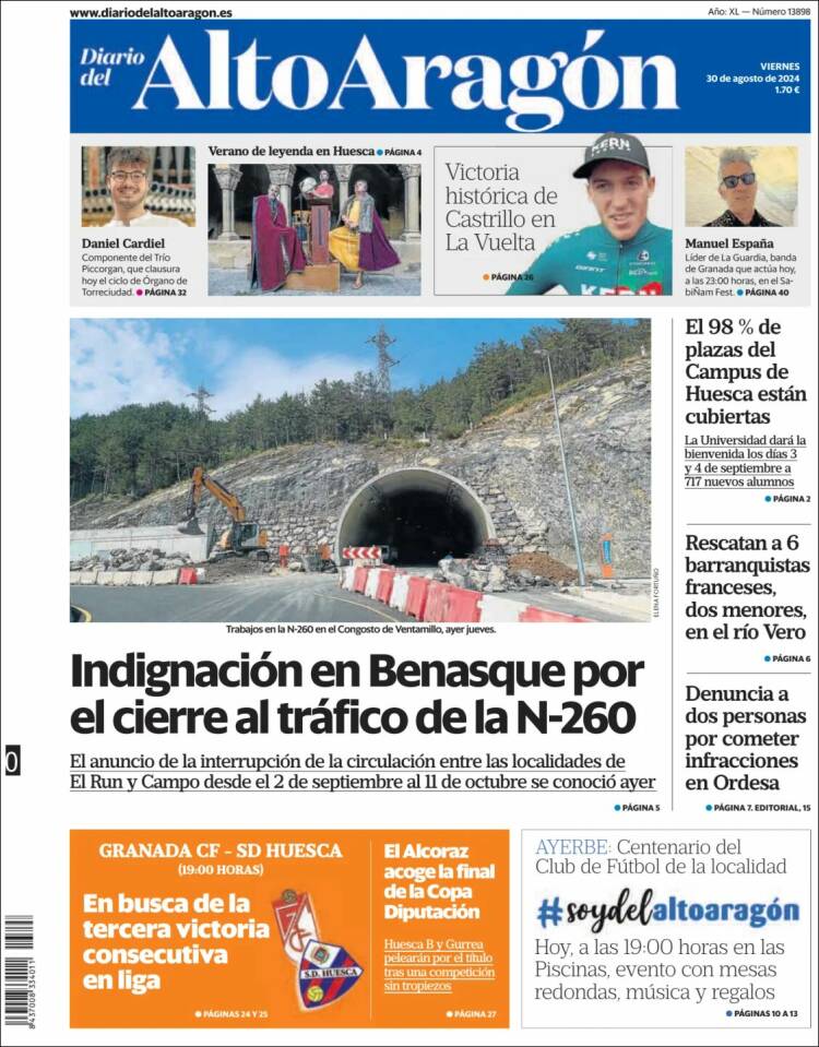 Portada de Diario del AltoAragón (España)