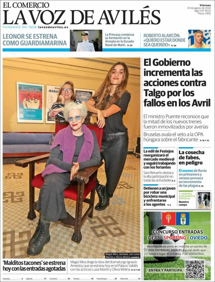 Portada de El Comercio - Avilés (España)