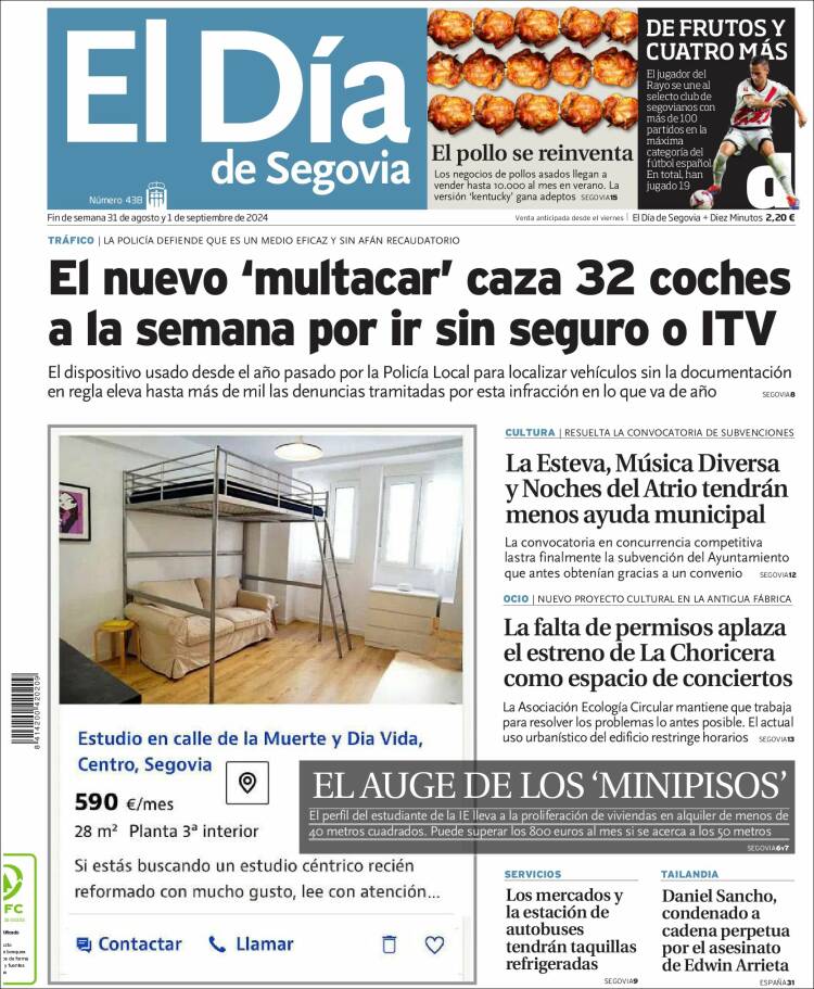 Portada de El Día de Segovia (España)