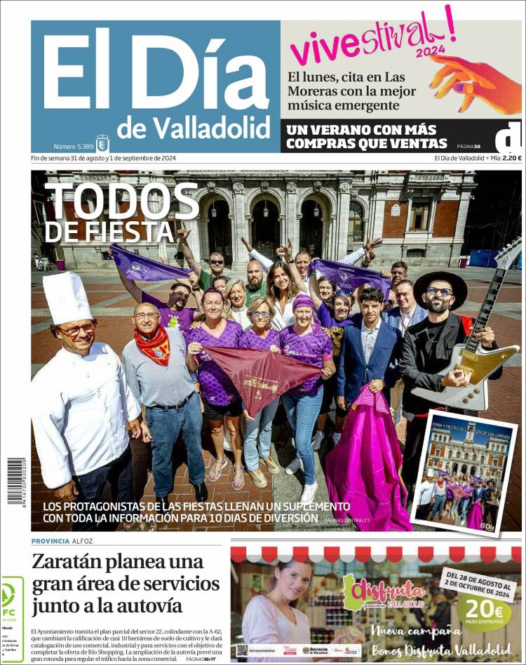 Portada de El Día de Valladolid (España)