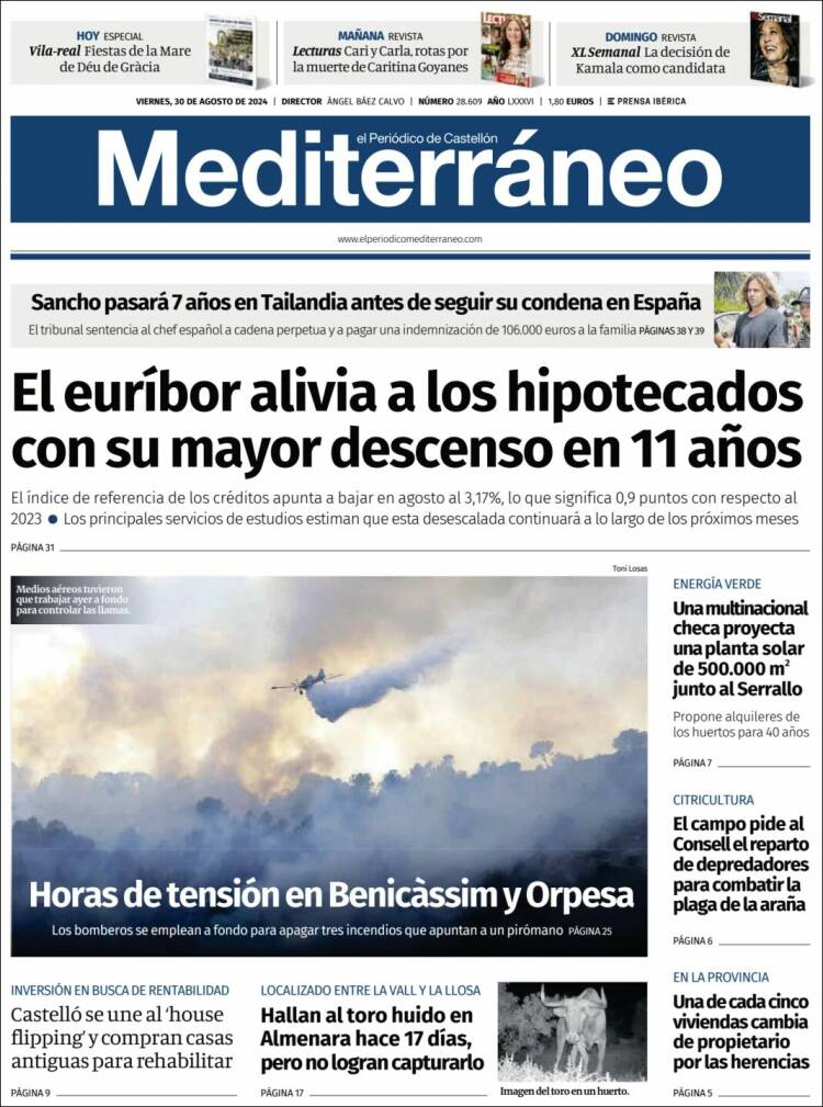 Portada de El Periódico Mediterraneo (España)