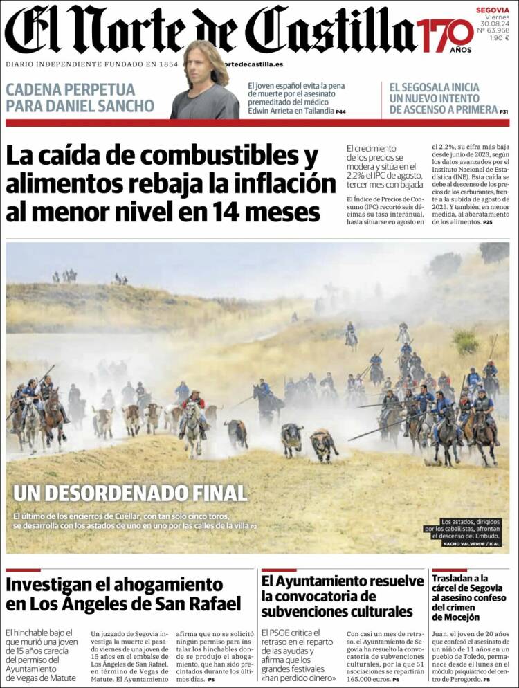 Portada de Norte de Castilla - Segovia (España)
