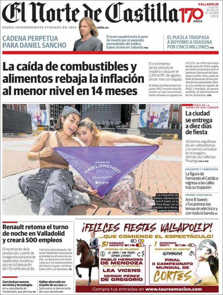 Portada de Norte de Castilla - Valladolid (España)