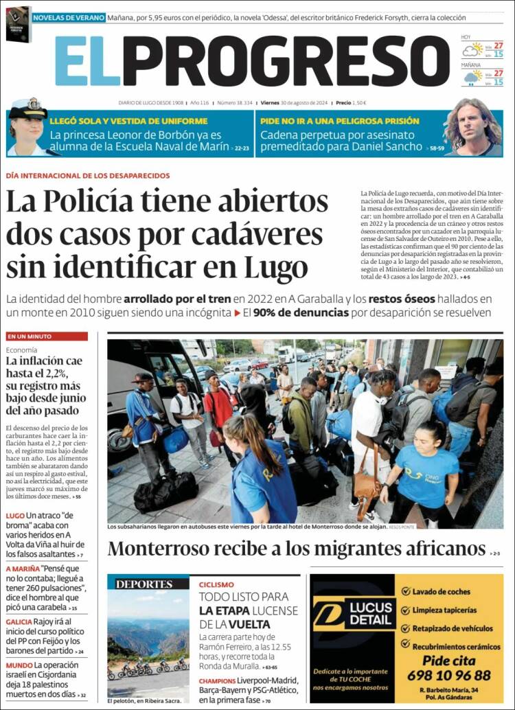 Portada de El Progreso (España)