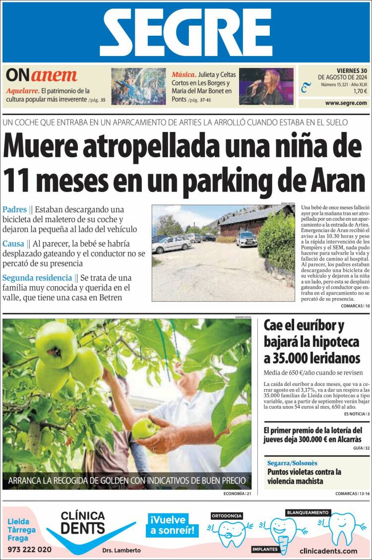 Portada de Segre  (España)