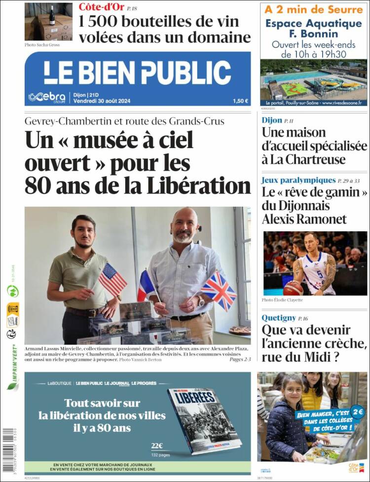 Portada de Le Bien Public (Francia)