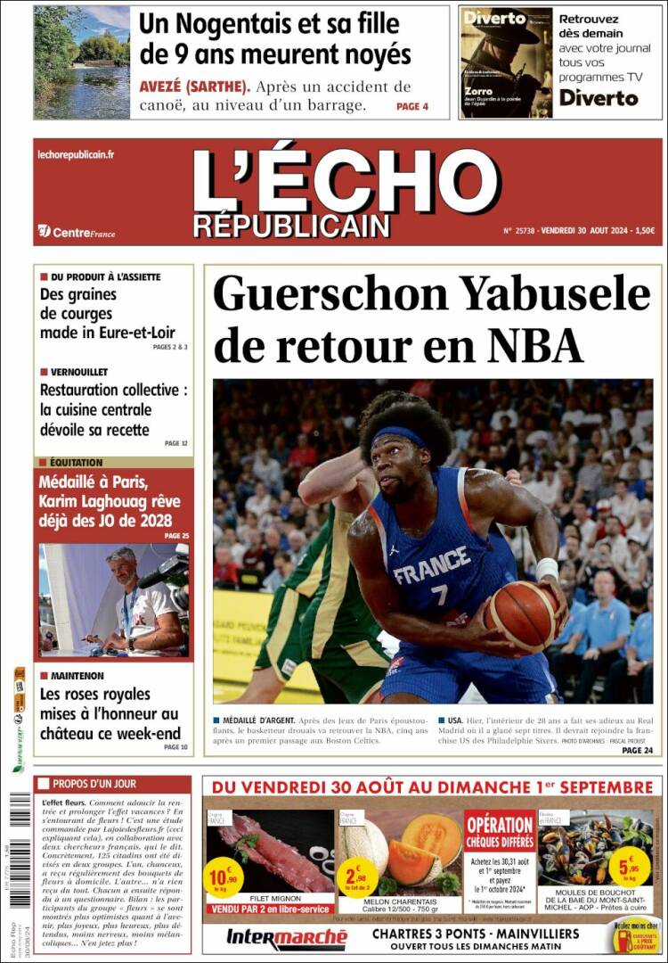 Portada de L'Echo Républicain (France)