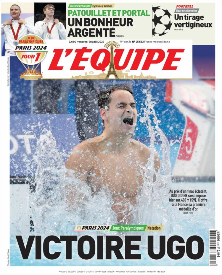 Portada de L'Equipe (Francia)