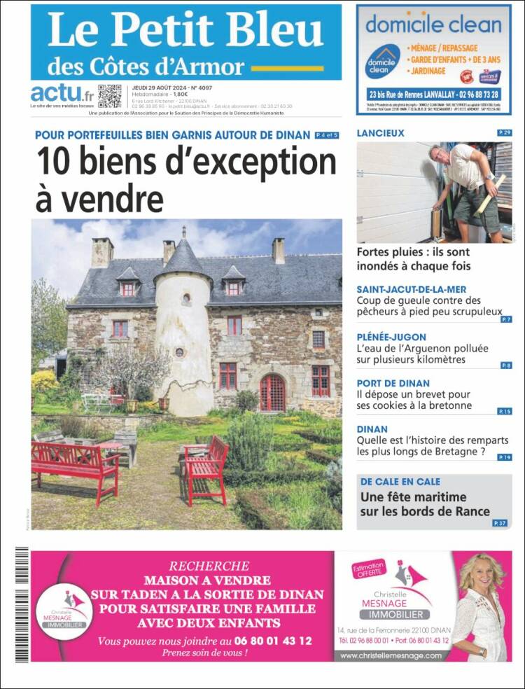 Portada de Le Petit Bleu (Francia)