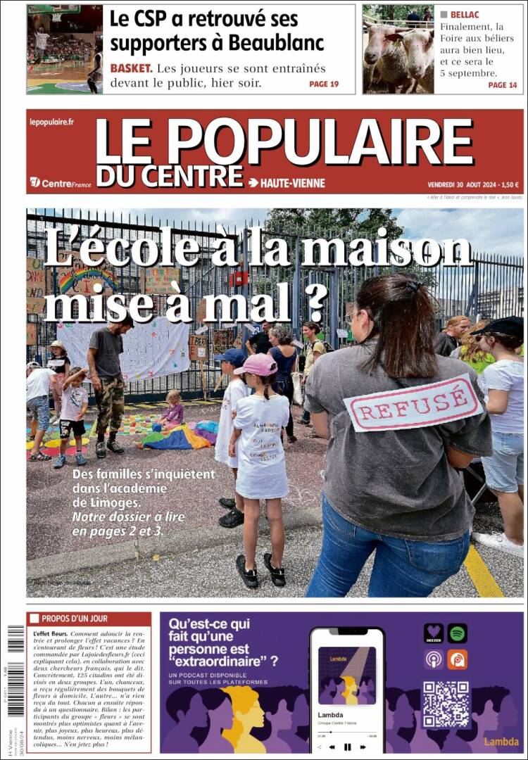 Portada de Le Populaire du Centre (Francia)